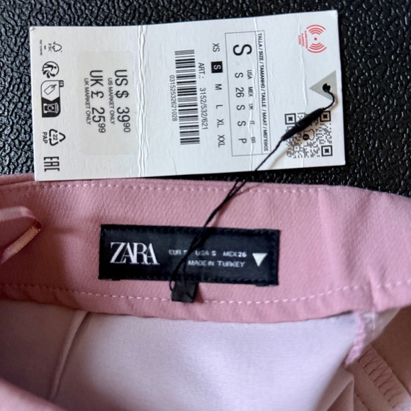NWT Zara Blush Pink Women's Shirt Shorts Skorts size S - Picture 4 of 5